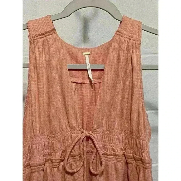 Free People Women's Beach Bound Tank Top XS  Orange Pink Sand Boho Feminine Sexy - Picture 3 of 10